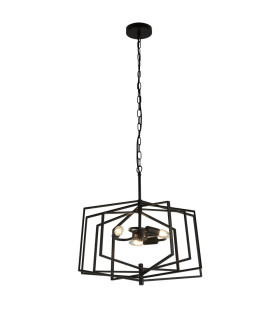 Slinky 3 Light Metal Adjustable Matt Black Cage Ceiling Pendant_Main