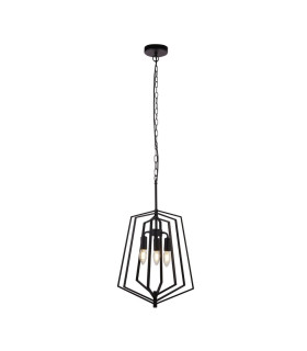 Slinky 3 Light Metal Adjustable Matt Black Cage Ceiling Pendant_Main
