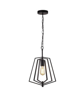 Slinky 1 Light Metal Adjustable Matt Black Cage Ceiling Pendant_Main