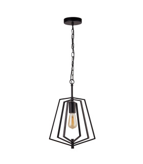 Slinky 1 Light Metal Adjustable Matt Black Cage Ceiling Pendant_Off