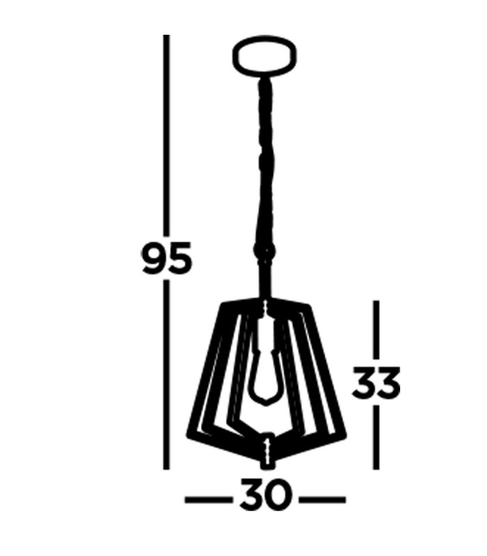 Slinky 1 Light Metal Adjustable Matt Black Cage Ceiling Pendant_Line