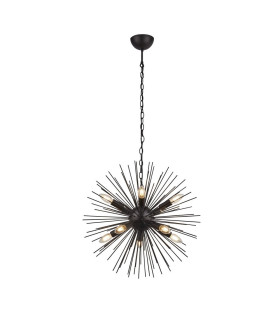 Sputnik 10 Light Spherical Ceiling Pendant - Black_Main