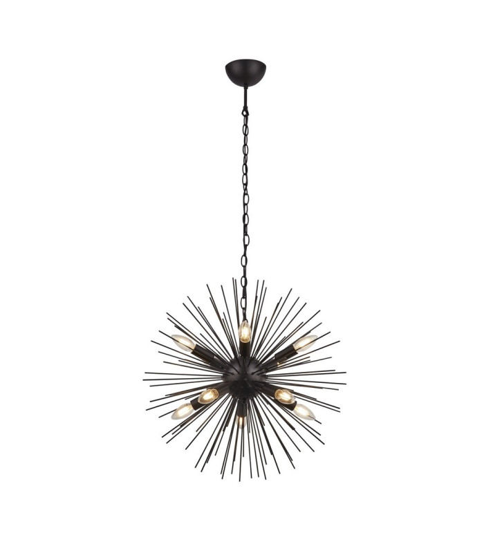 Sputnik 10 Light Spherical Ceiling Pendant - Black_Main
