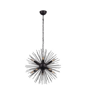 Sputnik 10 Light Spherical Ceiling Pendant - Black_Off