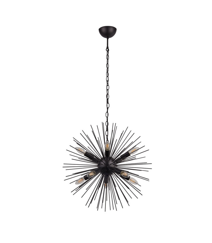 Sputnik 10 Light Spherical Ceiling Pendant - Black_Off