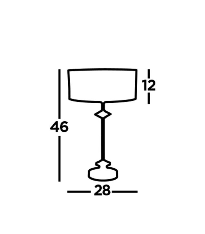 New Orleans 1 Light Chrome Table Lamp with Black Shade Silver Inner_Line