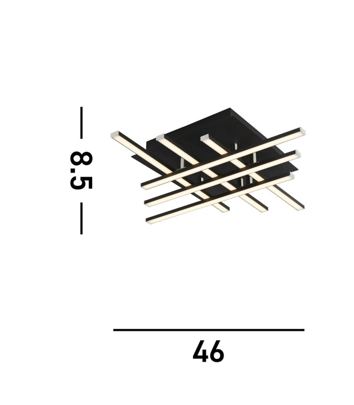 Matrix Integrated Led Flush Fitting 6 Light Black_Line