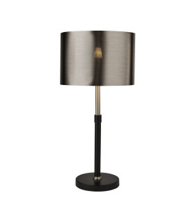 Table Lamp Black Chrome with Brushed Black Chrome Shade_Main