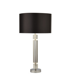 Chrome Glass Lamp with Black Shade Silver Inner_Main