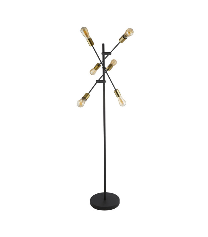 6 Light Floor Lamp Black And Satin Brass_Off