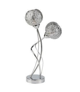 2 Light Table Light Fretwork Pattern Shades Chrome_Off