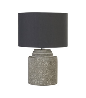Grey Cement Table Lamp  With Grey Shade_Off