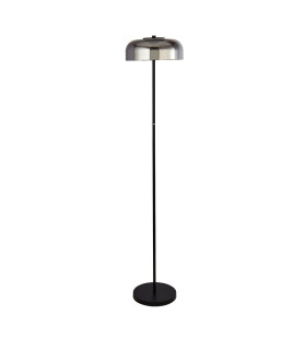 1 Light Led Floor Lamp Matt Black With Smoked Glass_Off
