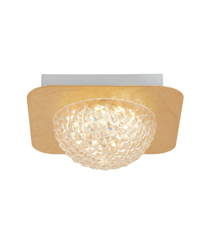 1  Light Square Led Ceiling Light - Gold Leaf With Clear Acrylic_Main