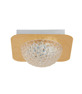 1  Light Square Led Ceiling Light - Gold Leaf With Clear Acrylic_Off