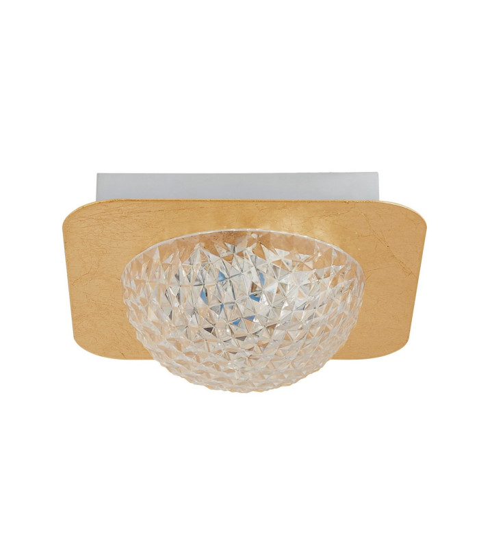 1  Light Square Led Ceiling Light - Gold Leaf With Clear Acrylic_Off
