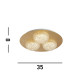3 Light Round Led Ceiling Light -  Gold Leaf With Clear Acrylic_Line