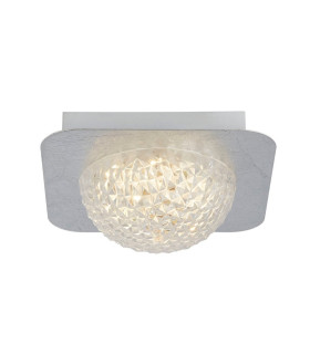 1  Light Square Led Ceiling Light - Silver Leaf With Clear Acrylic_Main