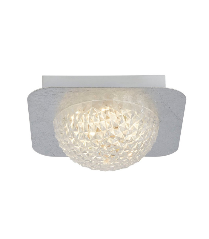 1  Light Square Led Ceiling Light - Silver Leaf With Clear Acrylic_Main