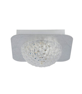 1  Light Square Led Ceiling Light - Silver Leaf With Clear Acrylic_Off
