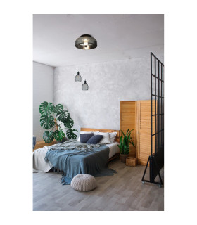 1 Light Led Flush Matt Black With Smoked Glass_Room