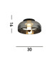 1 Light Led Flush Matt Black With Smoked Glass_Line
