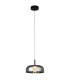 1 Light Led Pendant Matt Black With Smoked Glass_Main