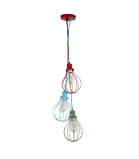 Novelty 3 Light Drop Balloon Cage Pendant - Colour_Off