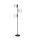 3 Light Matt Black And Gold Leaf Floor Light With Opal Glass_Off