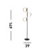 3 Light Matt Black And Gold Leaf Floor Light With Opal Glass_Line