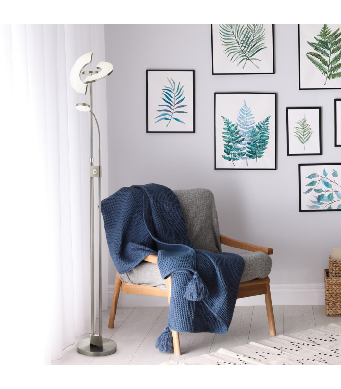 Led Mother & Child Floor Lamp Satin Nickel & Chrome_Room