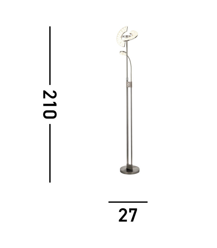 Led Mother & Child Floor Lamp Satin Nickel & Chrome_Line