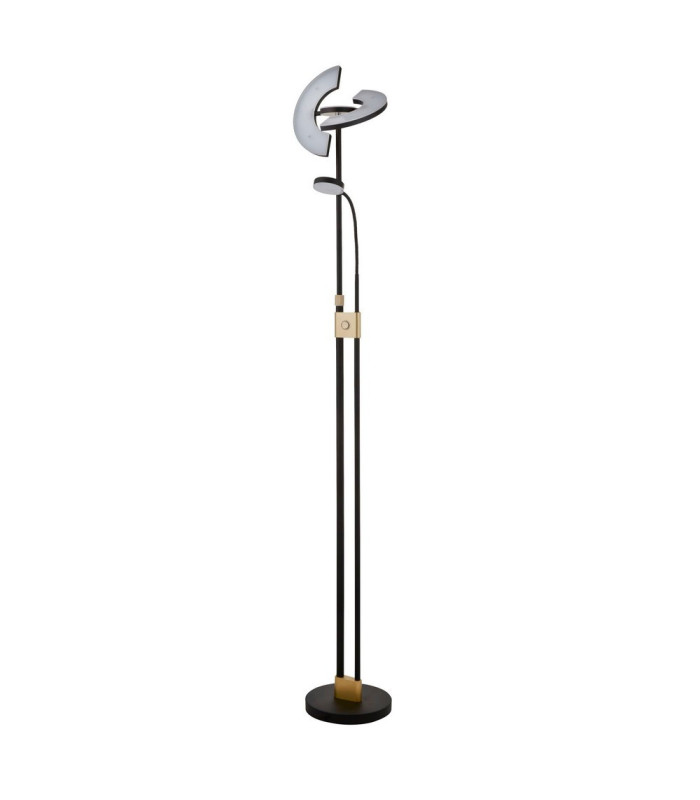 Led Mother & Child Floor Lamp Matt Black & Satin Brass_Main