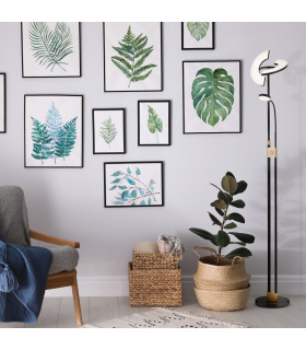 Led Mother & Child Floor Lamp Matt Black & Satin Brass_Room