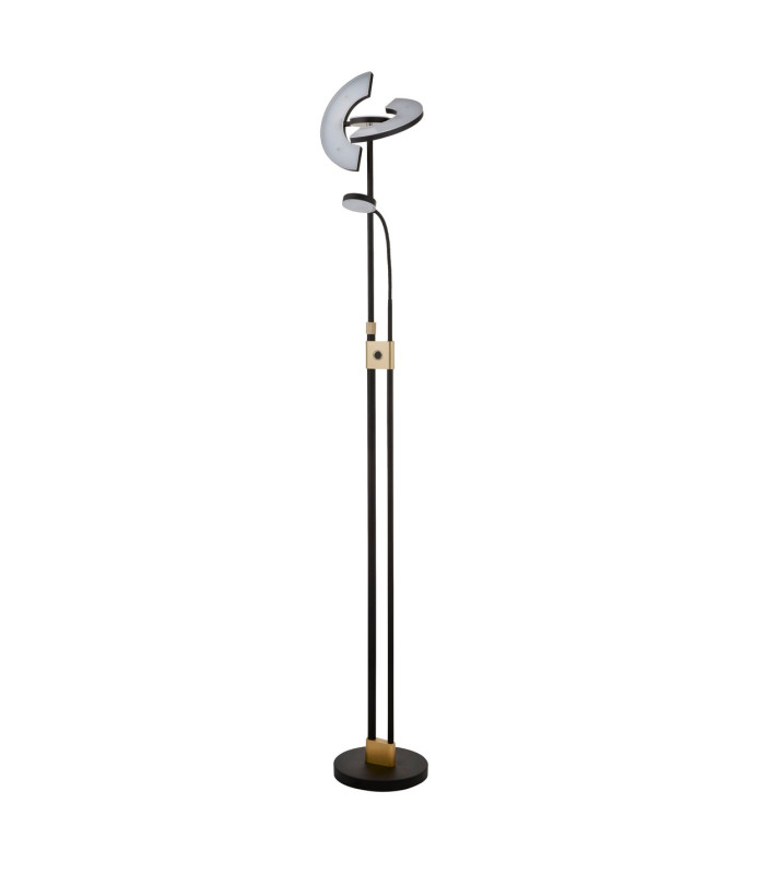 Led Mother & Child Floor Lamp Matt Black & Satin Brass_Off