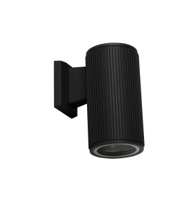 1 Light Wall Porch Light - Black With Clear Glass Diffuser_Off
