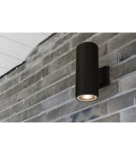 Up Down Wall Porch Light - Black With Clear Glass_Room
