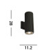 Up Down Wall Porch Light - Black With Clear Glass_Line