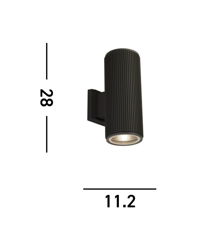 Up Down Wall Porch Light - Black With Clear Glass_Line