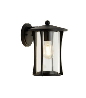 1 Light Outdoor Wall Porch Light - Black With Clear Glass_Main