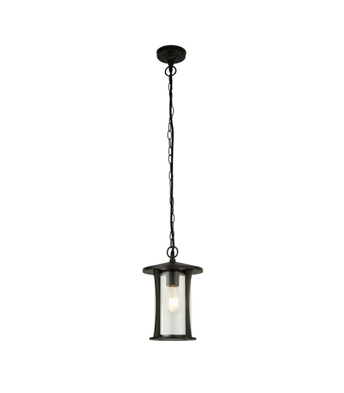 1 Light Outdoor Pendant - Black With Clear Glass_Main