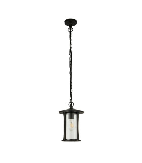 1 Light Outdoor Pendant - Black With Clear Glass_Off