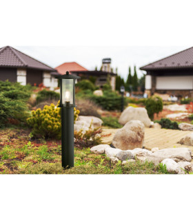 1 Light Outdoor Post (730mm Height) - Black With Clear Glass_Room