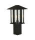 1 Light Outdoor Post (450mm Height) - Black With Water Glass_Main