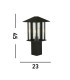 1 Light Outdoor Post (450mm Height) - Black With Water Glass_Line