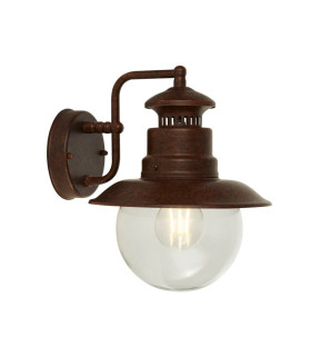 1 Light Outdoor Wall Porch Light - Rustic Brown With Clear Glass_Main