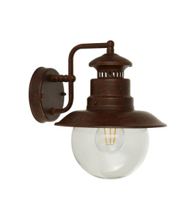 1 Light Outdoor Wall Porch Light - Rustic Brown With Clear Glass_Off