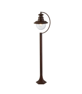 1 Light Outdoor Garden Post (1100mm Height) - Rustic Brown With Clear Glass_Main