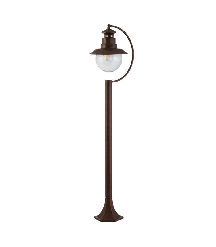 1 Light Outdoor Garden Post (1100mm Height) - Rustic Brown With Clear Glass_Off