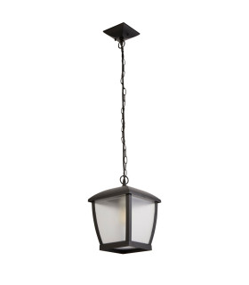 Outdoor Pendant - Black With Clear Frosted Acrylic Panels_Off